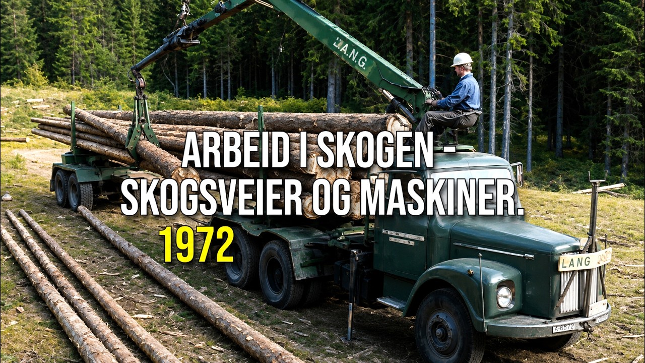 Arbeid i skogen. Skogsveier og maskiner på 1970 tallet.