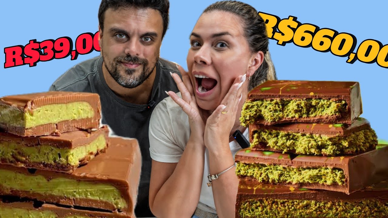 Provei a Famosa Barra de Pistache de Dubai e Comparei com Outra! Qual é a Melhor?