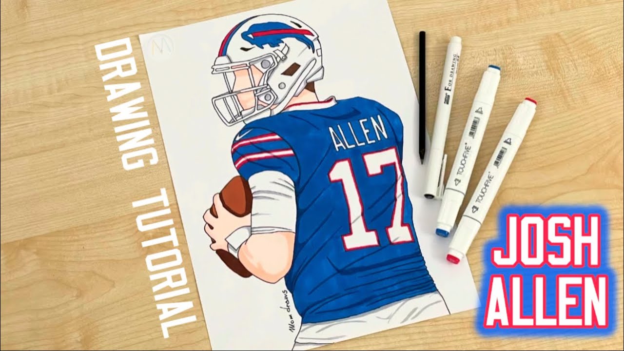 How to draw Josh Allen / How to draw Buffalo Bills players