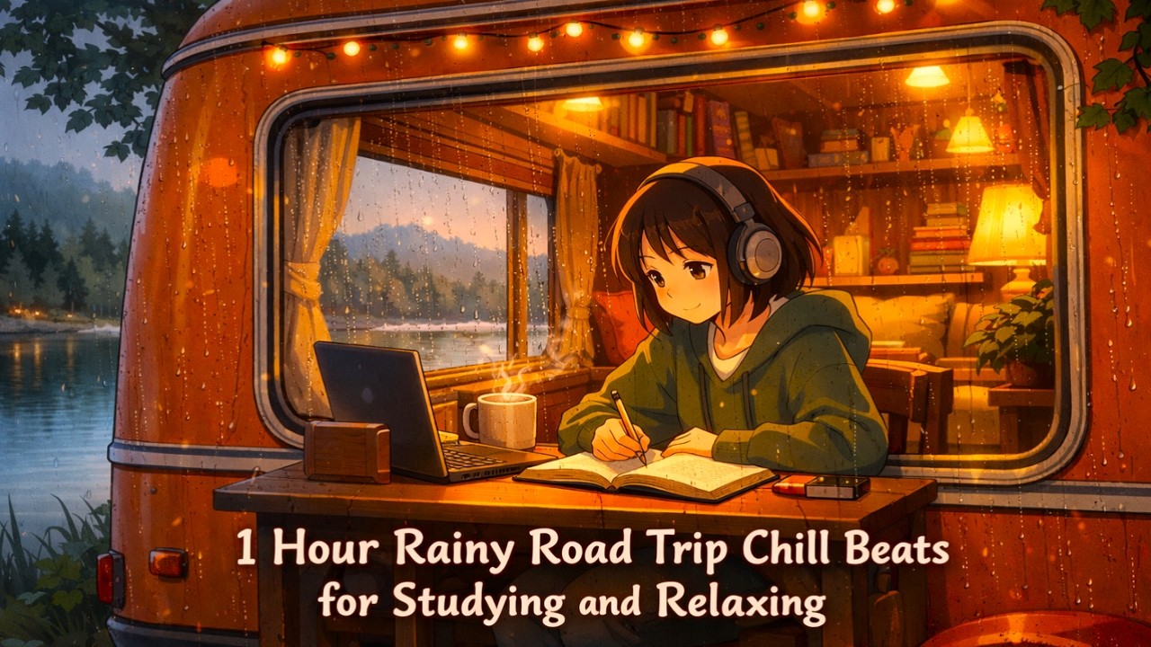 1 Hour Rainy Road Trip Chill Beats for Studying and Relaxing