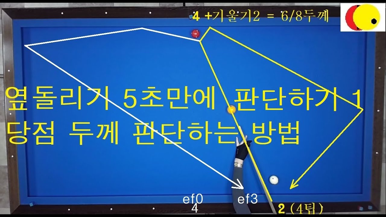 471. (10만뷰)  옆돌리기 당점 두께 판단하기1 / 옆돌리기 길게치기 짧게치기 /  당점 두께 배분법 / 3쿠션시스템