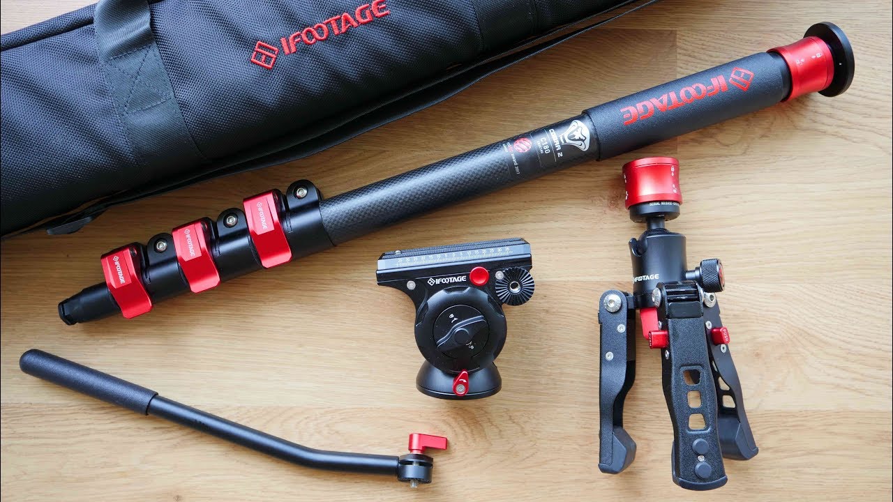 iFootage Cobra 2 C180 Carbon Fiber Monopod and Komodo K5 Fluid Head Unboxing Test & Review