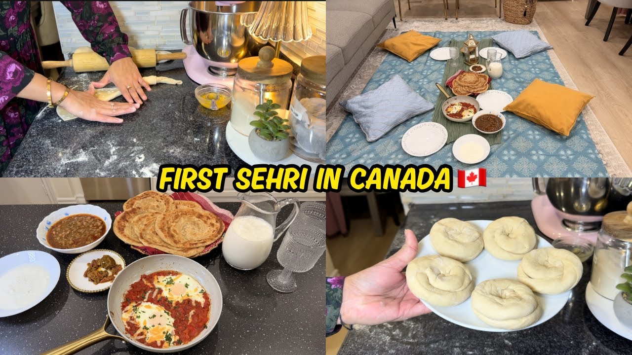 Canada mai Pehli Sehri Routine 🇨🇦 Lacha Paratha Turkish Omelette and Lahori Chana for Suhoor 🌙