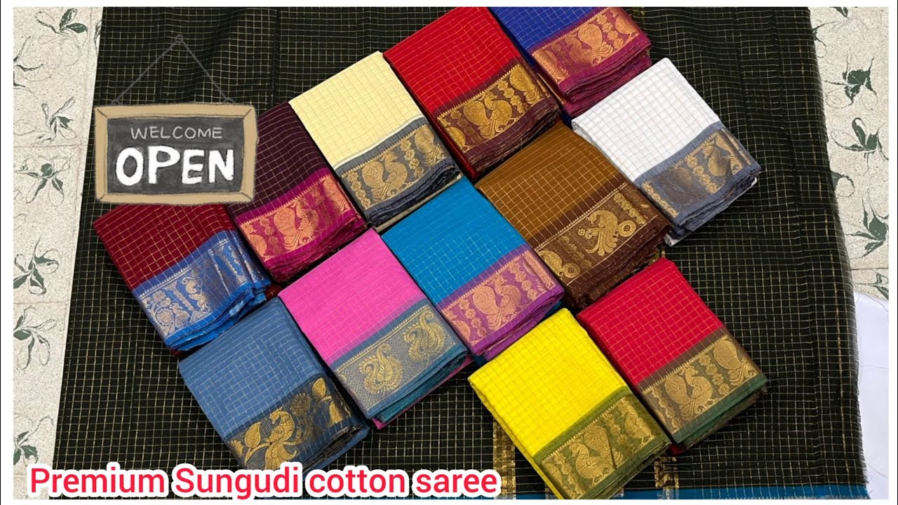 Premium sungudi sarees🌸₹680+$🌸Whatsapp:8124904015 #swathitex #purecotton #sungudisarees 