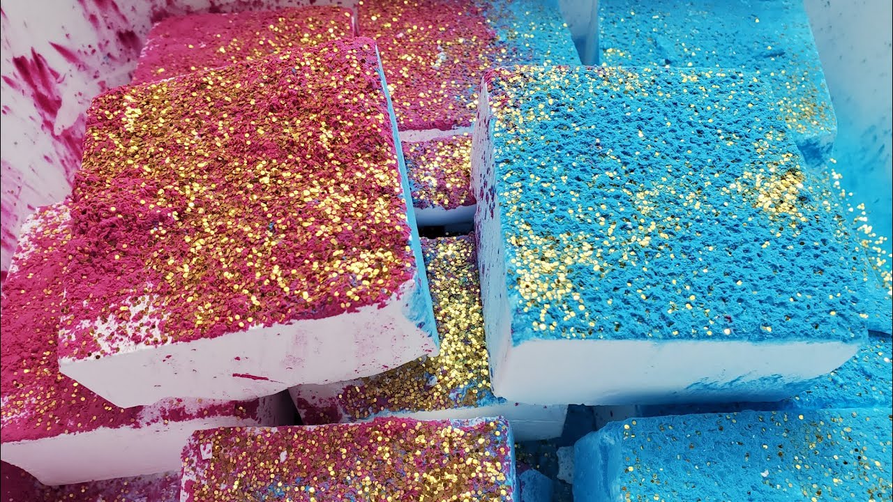 PINK & BLUE ADER GYM CHALK CRUMBLE-ASMR