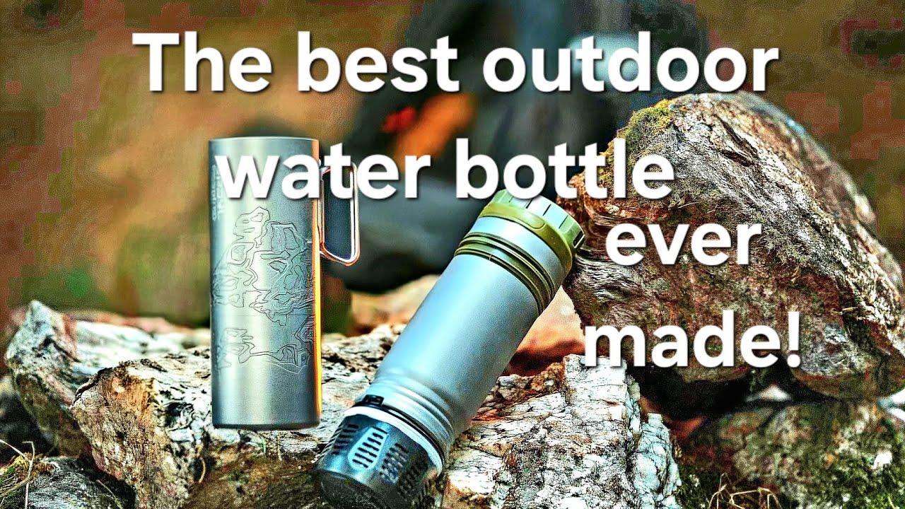 Titanium grayl water purifier water bottle. Cooking a mountains house MRE in the field 