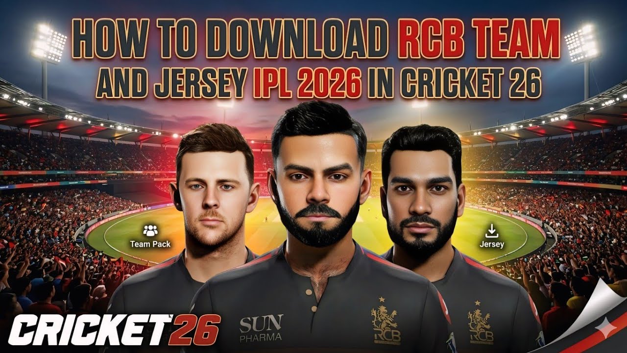 How To Download RCB 2026 Jersey & Squad in Cricket 26 - SR Gamer