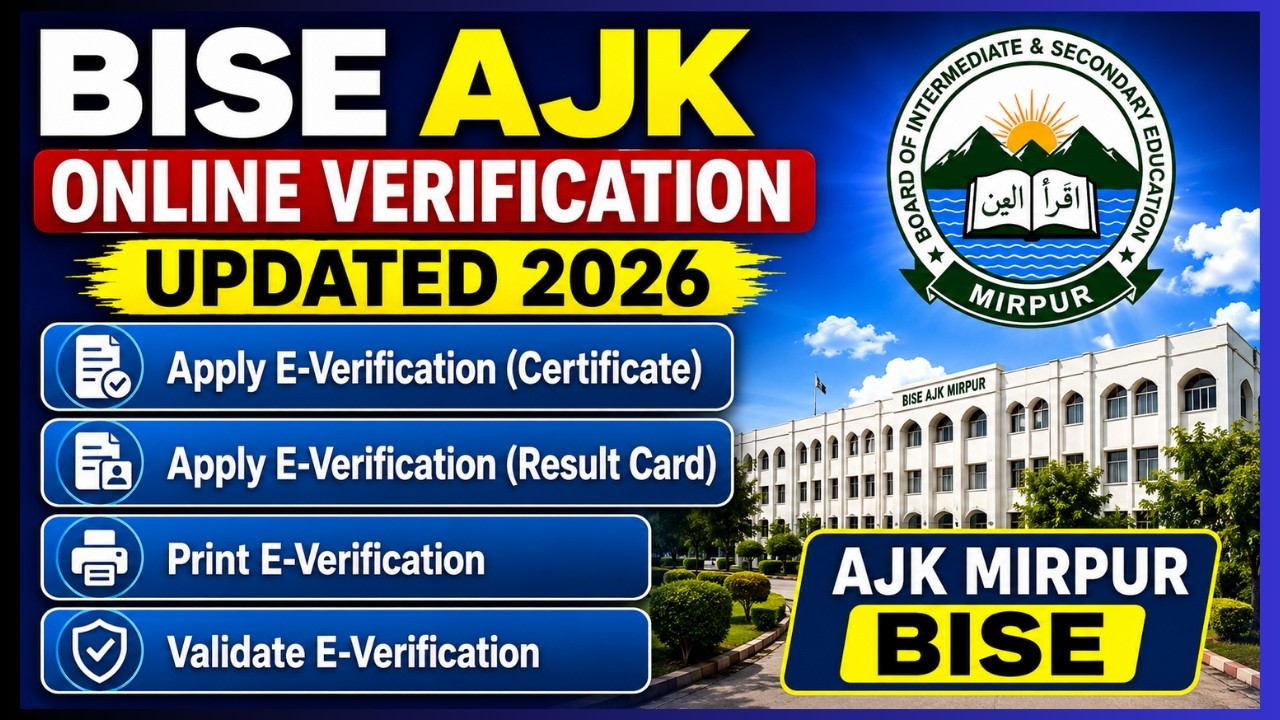 BISE AJK Mirpur online Certificate, Result Card Verification Updated 2026