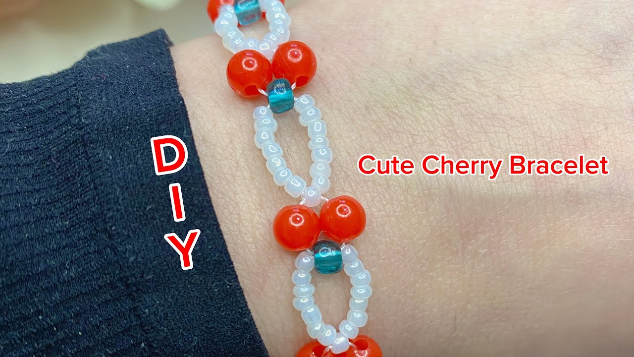 Diy Easy Bracelet ✨Cute  Cherry🍒 Design Bracelet 