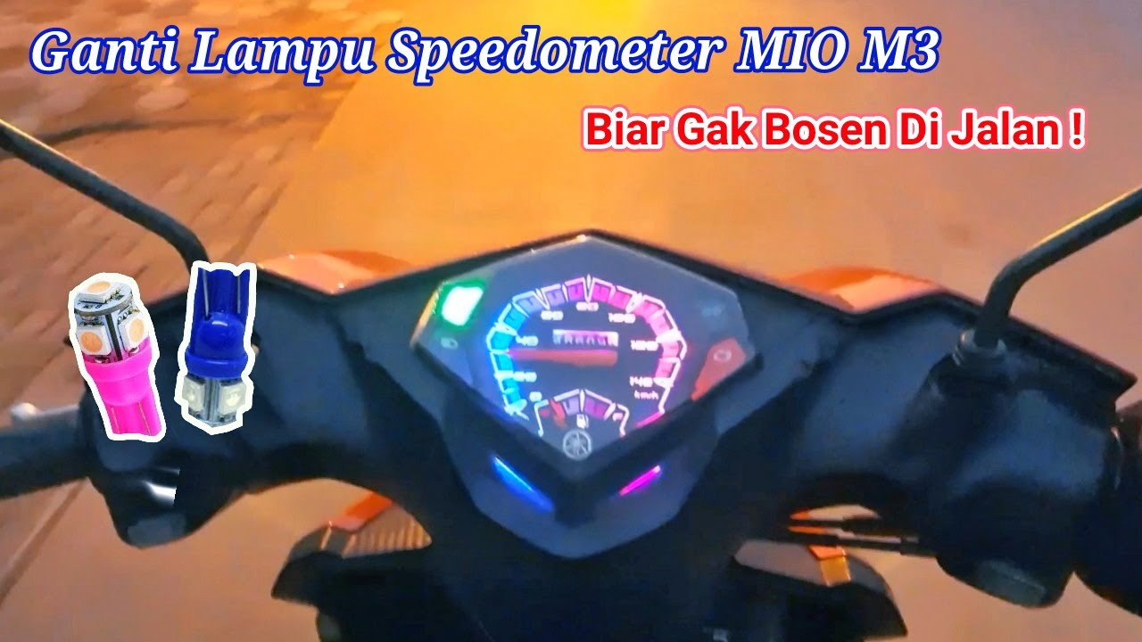 Modifikasi Lampu Speedometer Mio M3 Menggunakan Lampu LED T10