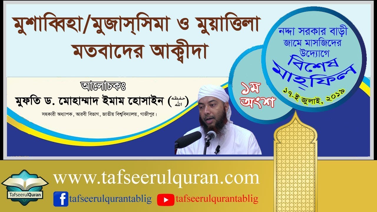 মুশাব্বিহা ও মুয়াত্তিলা মতবাদের আক্বীদা