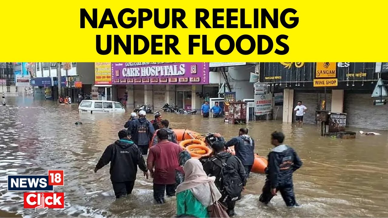 Nagpur Flood Latest News | After Heavy Rainfall Lash In Nagpur Streets Are Flooded With Water | N18V