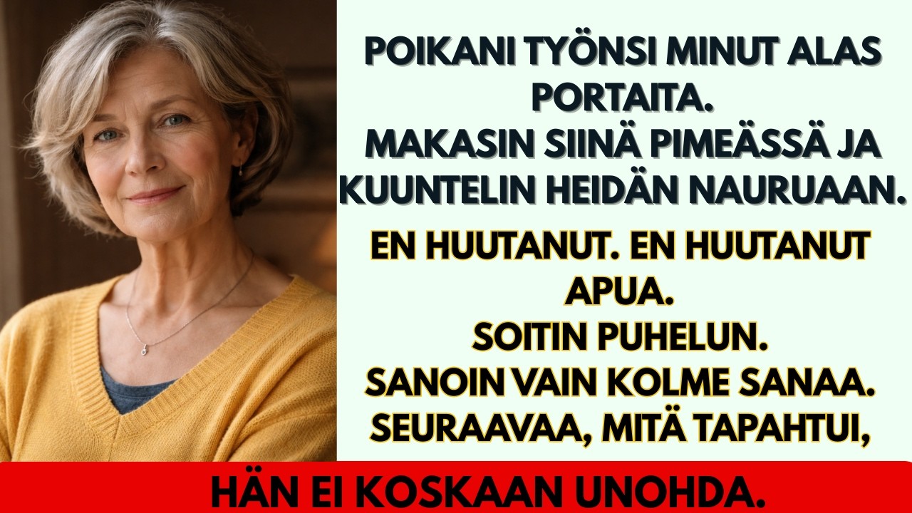 Poikani työnsi minut alas portaita, kun häntä syytettiin varastamisesta. Joten soitin yhden puhelun…