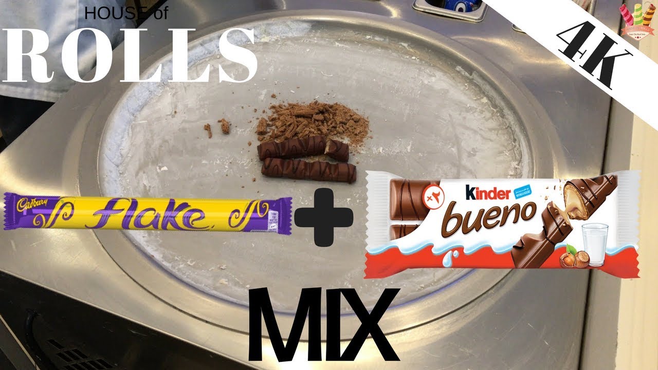 Ice Cream Rolls MIX | KINDER Bueno and Cadbury FLAKES|ULTRA High Definition Crispy Clear Video (4k)