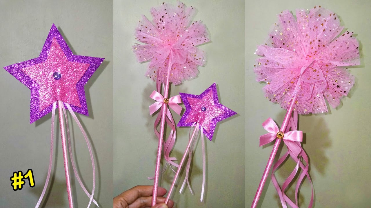 Fairy Princess Wand | Tulle Wand | Pompom Wand | Party Props | DIY
