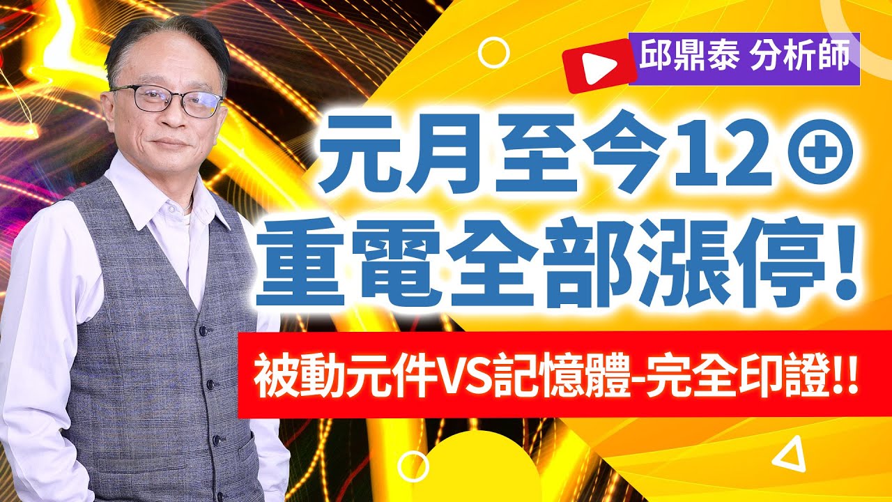 理周TV-20260114盤後-邱鼎泰 鼎泰瘋台股／元月至今12⊕重電全部漲停!被動元件VS記憶體-完全印證!!