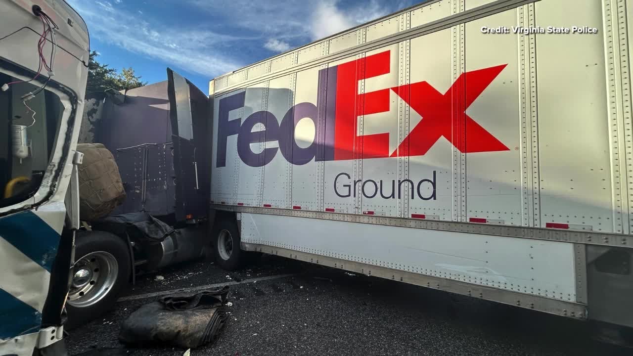 Fatal 10-vehicle pileup on I-81 in Virginia kills 1 during heavy rain