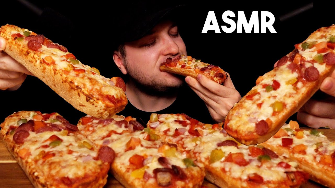 ASMR SALAMI PIZZA BAGUETTES MUKBANG | No Talking Eating Sounds | Chill Down ASMR