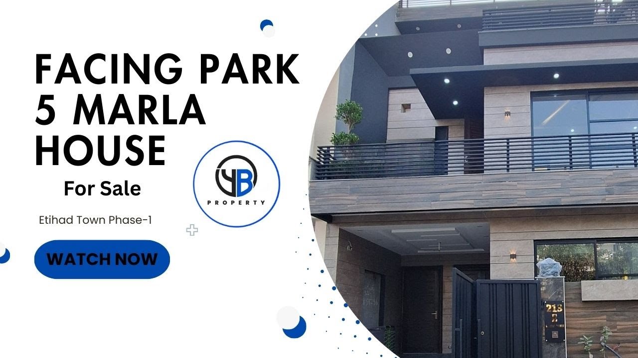 Facing Park Triple Storey 5 Marla House for Sale in Etihad Town Phase 1, Lahore