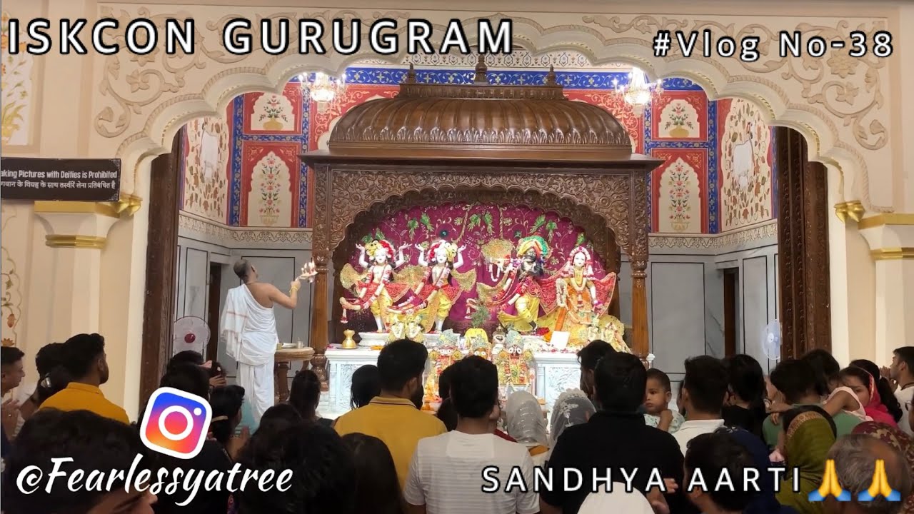 ISKCON Temple Gurugram, इस्कॉन मंदिर | Sandhya Aarti | Vlog No- 38 #iskcontemple #harekrishna #2023