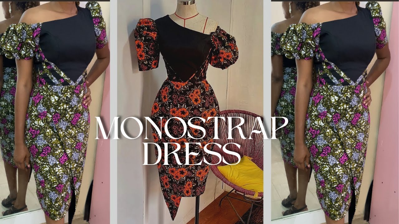 How to Cut and Sew MONOSTRAP Dress/ ASYMMETRICAL Dress