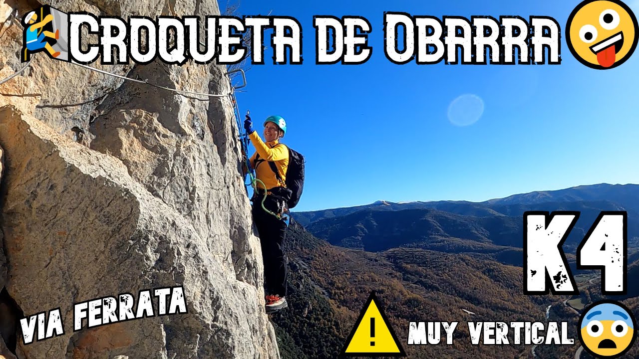 🧗‍♀️Via Ferrata Croqueta de Obarra (k4)🤪 Explicada paso a paso