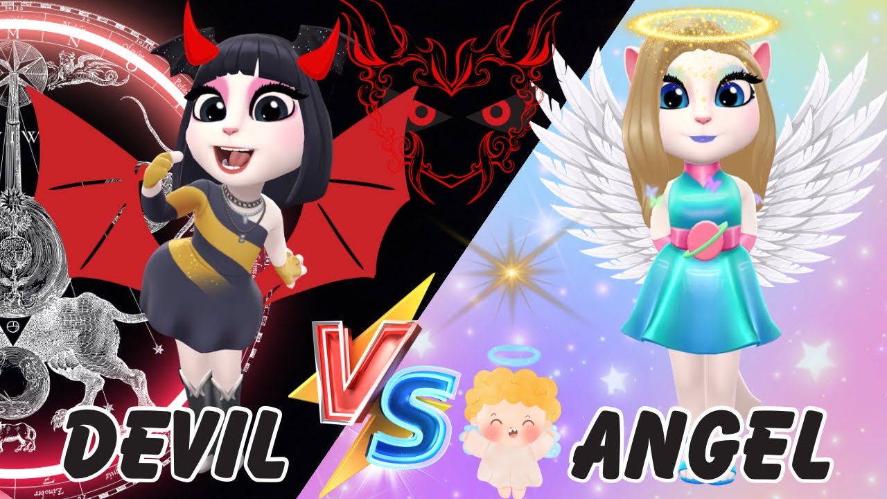 My talking Angela 2 vs Devil 😈 vs Angel 👼 - Cosplay
