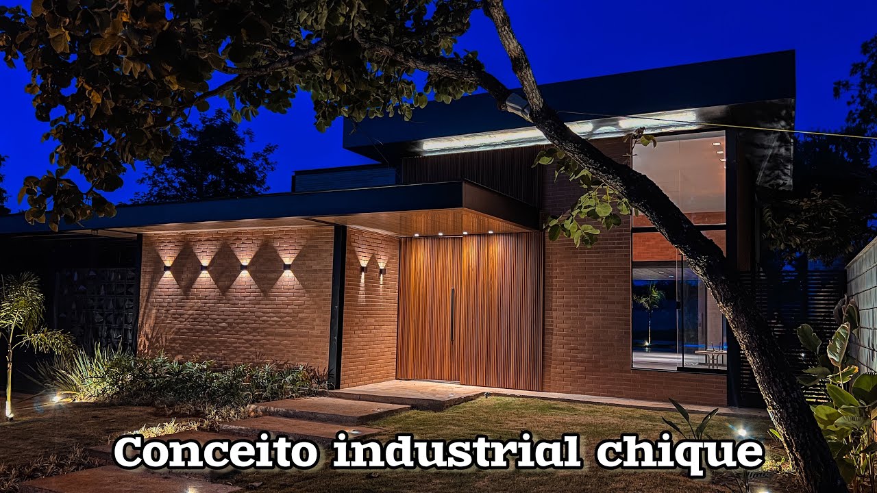 Casa em condomínio de chácaras de luxo no estilo industrial moderno prox a goiânia