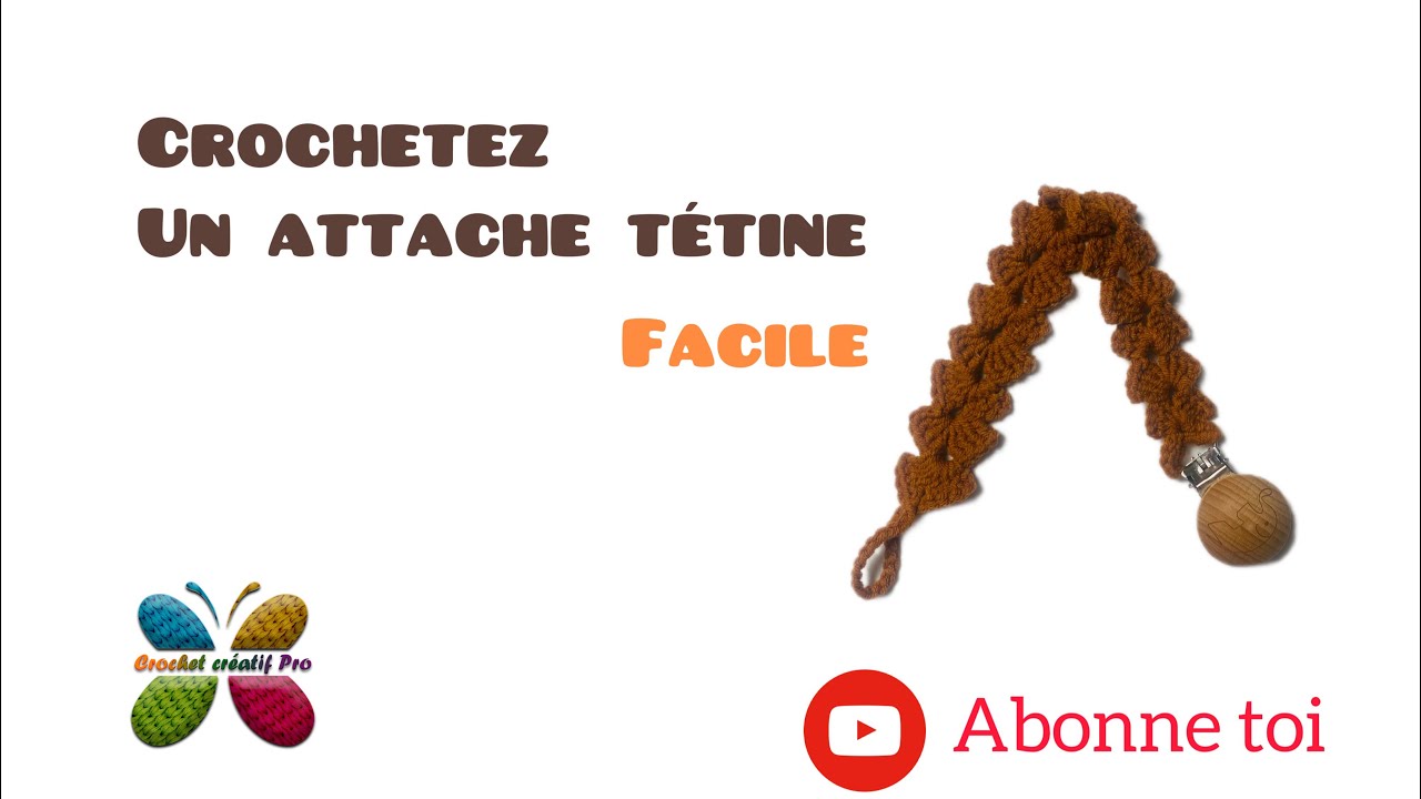 Attache tétine en crochet, facile et stylé 👌/  attache tetine tuto pas-à-pas