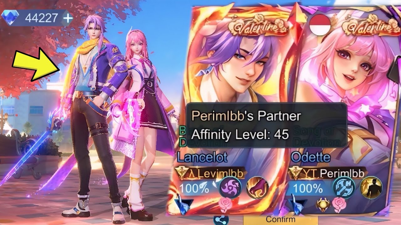 REVIEW LANCELOT VALENTINE'S COUPLE SKIN!! LOVERS LEVEL 45 REVIEW THE BEST COUPLE SKIN IN MLBB!!