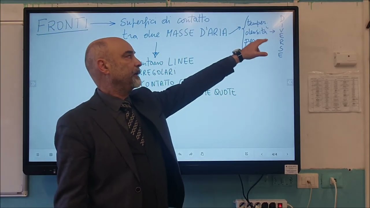 Meteorologia - SECONDA LEZIONE in una classe IV CMN - NUVOLE - SIMBOLOGIA FRONTI - FRONTE CALDO