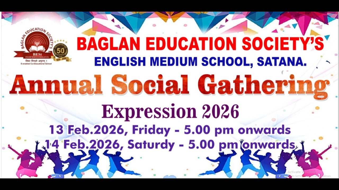 BAGLAN EDUCATION SOCIETY'S ENGLISH MEDIUM SCHOOL, SATANA ANNUAL SOCIAL GATHERING DAY - 1 2026