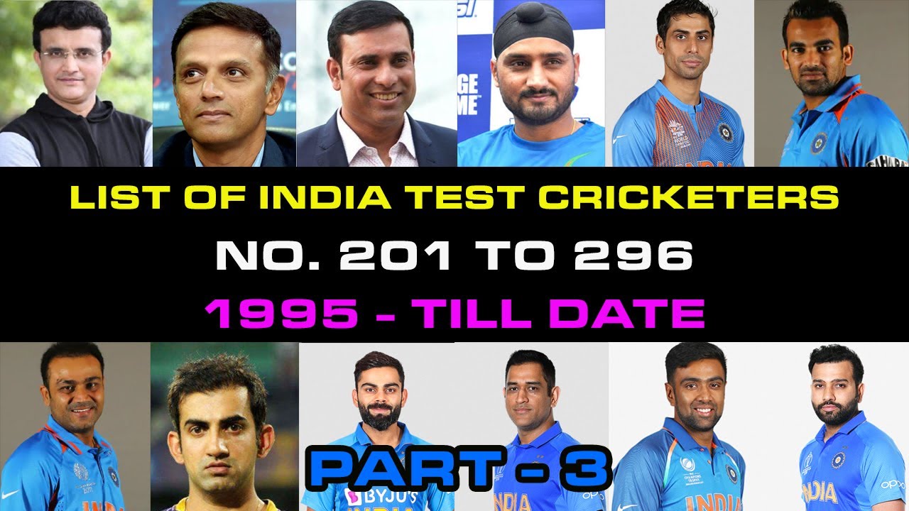 List of Indian Test Cricket Players - Who played TEST CRICKET for India