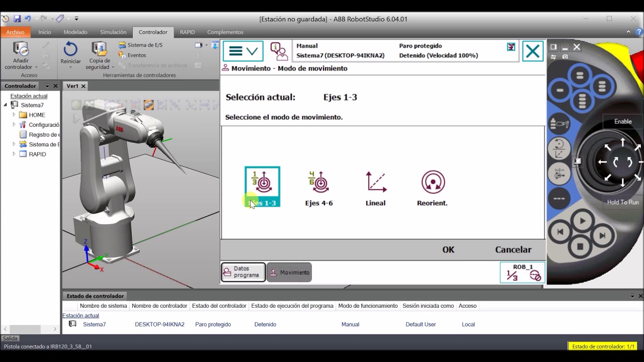 RobotStudio 002 FlexPendant Configurar Herramienta