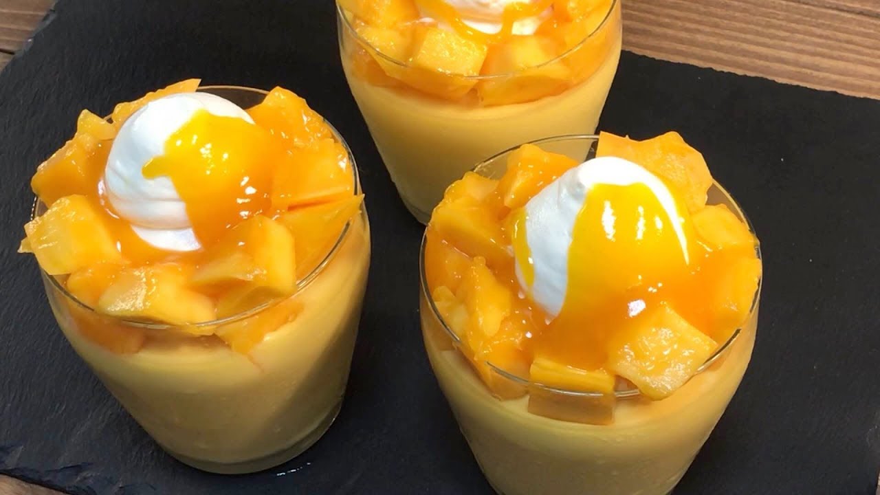 なめらかマンゴープリンの作り方。パティシエのお家でお菓子作り！