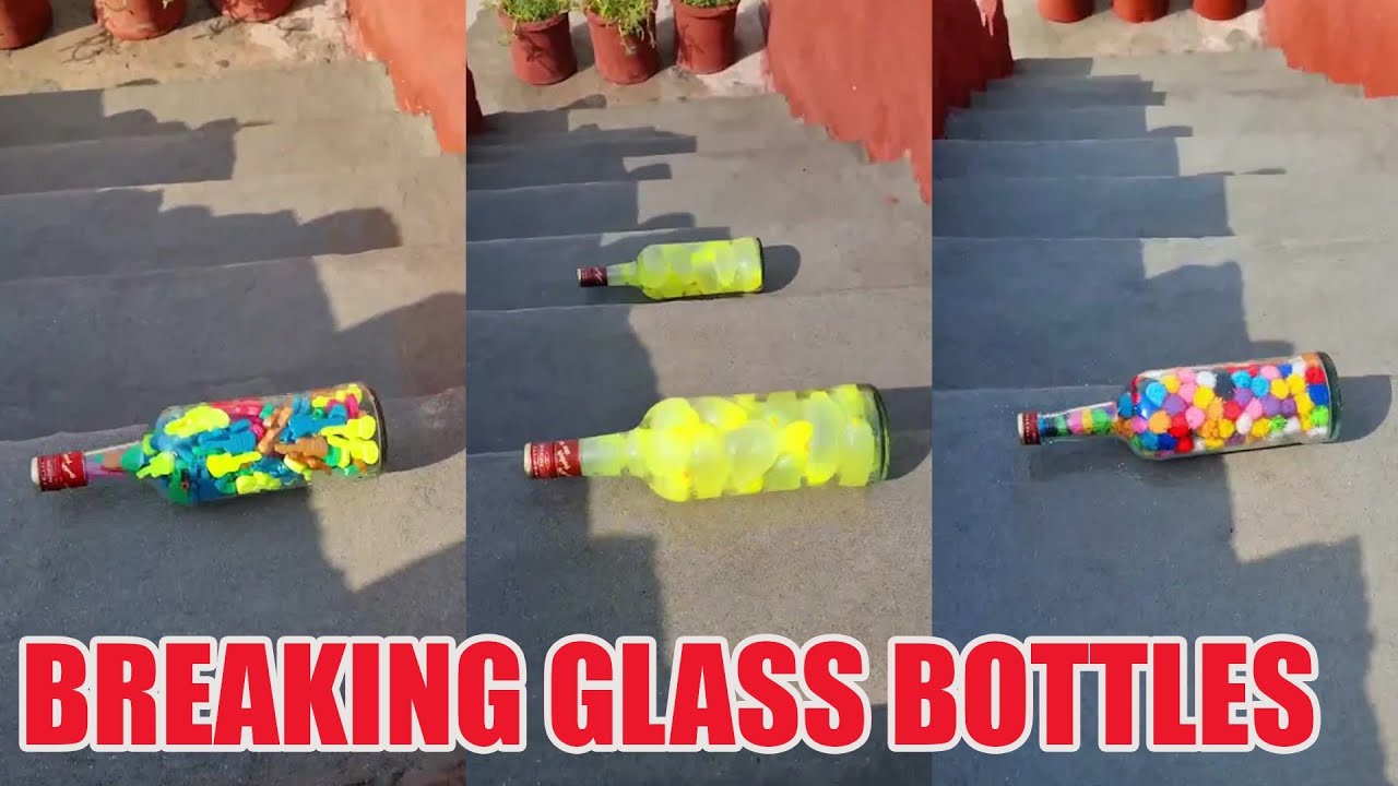 Breaking Glass Bottles and Balloon Drops 🔥 Crushing Crunchy & Soft Things #asmr #satisfying