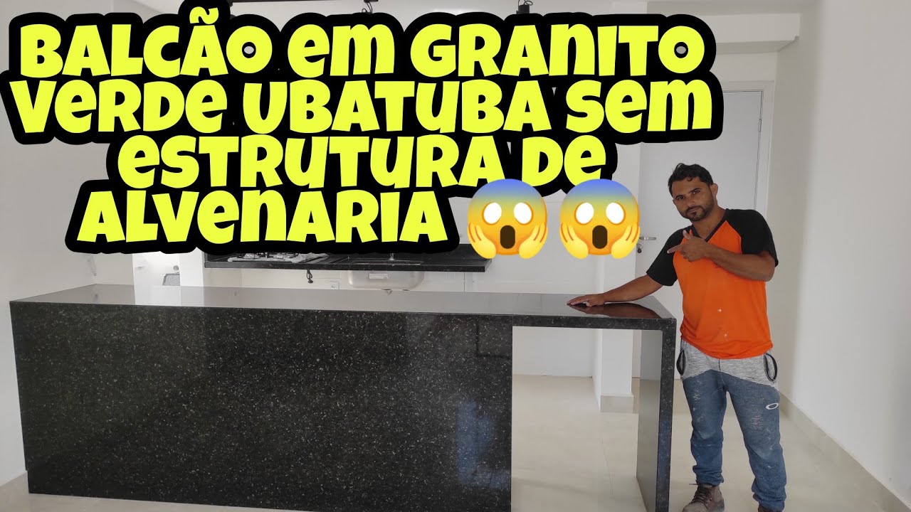 Bancada em Granito VERDE Ubatuba , sem estrutura de Alvenaria 😱😱😱😱😱😱