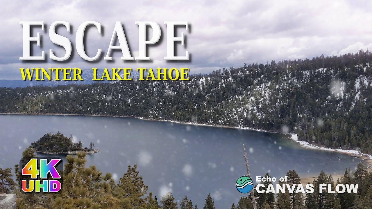 Winter Wonderland at Lake Tahoe - Serene Snowy Scenes with Holiday Music (2 Hours)