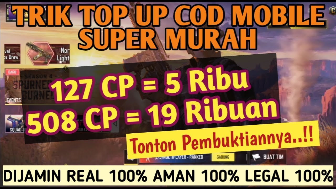 CARA TOP UP CP COD MOBILE MURAH 2022