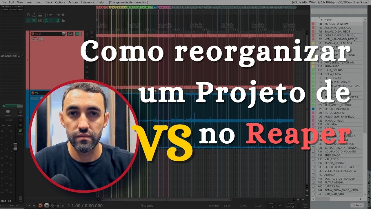 Como mudar a ordem do VS dentro de um projeto no Reaper