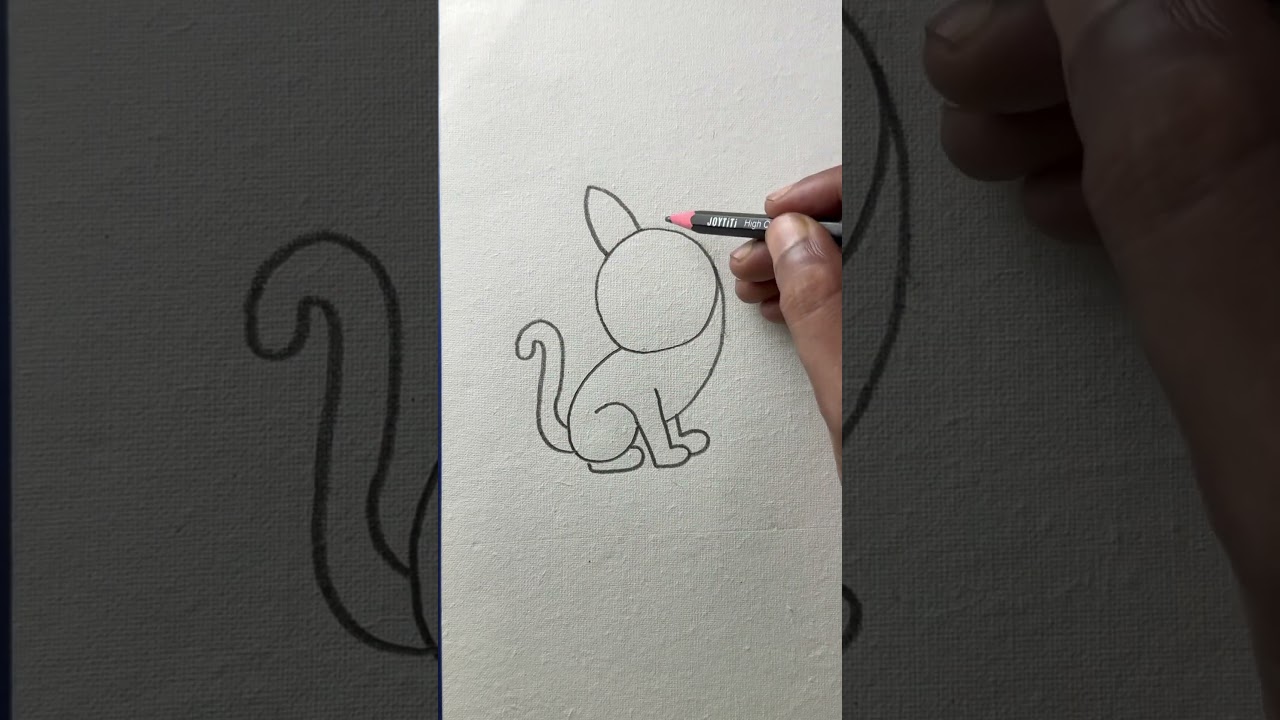How to draw a cute cat with number 9