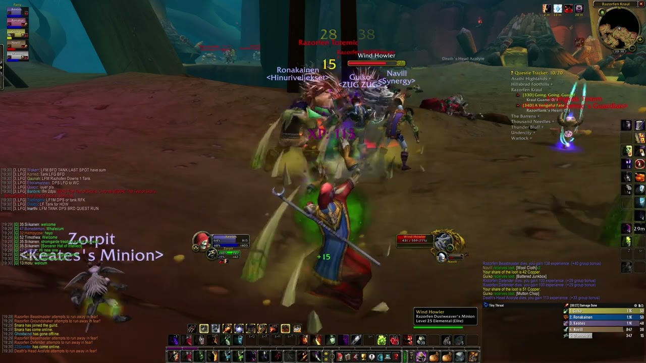 WoW Classic: Razorfen Kraul (Warlock PoV)