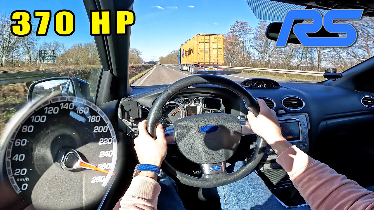 FORD FOCUS RS MK2 ROARS across the AUTOBAHN with its 2.5 i5 TURBO!