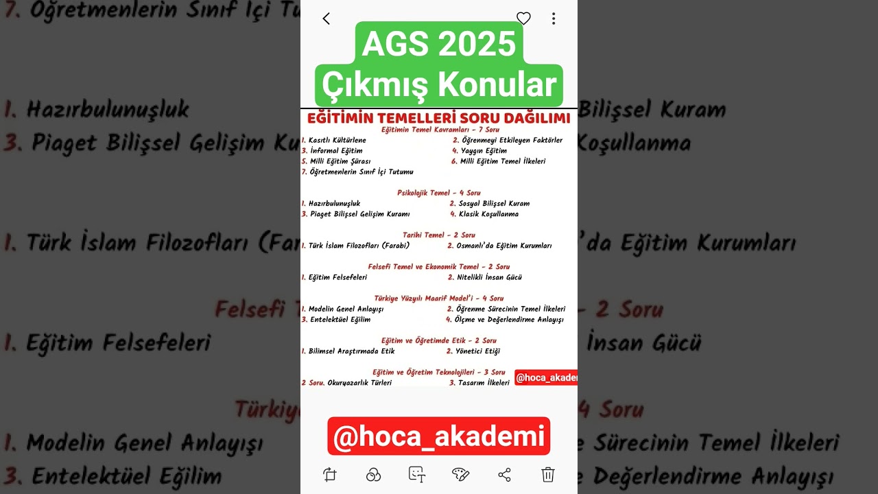 AGS Eğitimin Temelleri ve T&uuml;rk Milli Eğitim Sistemi &Ccedil;ıkmış Konuları
