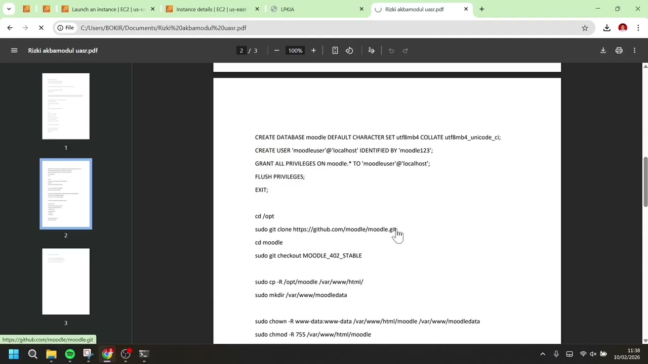 Tutorial cara membuat compute servis aws menggunakan ec2. Instalasi moddle