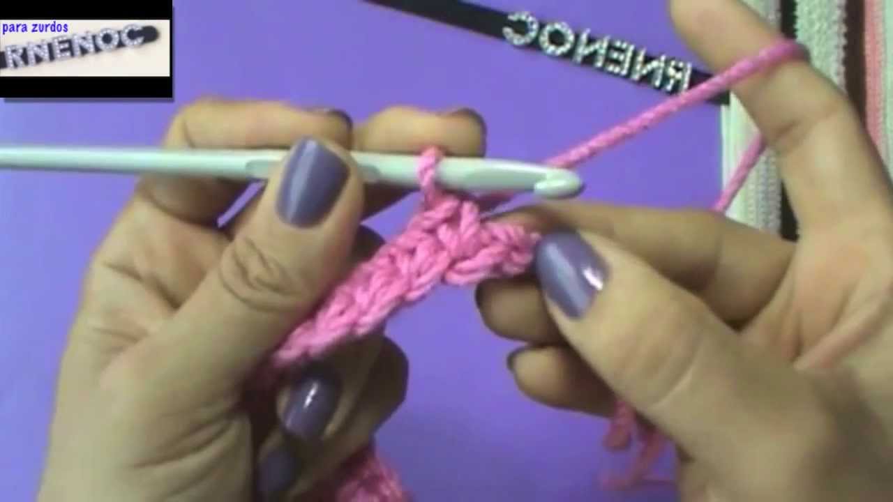 🔴PARA ZURDOS 1 DE 2 COMO TEJER MEDIO PUNTO GANCHILLO CROCHET CLASE 3A PRINCIPIANTES