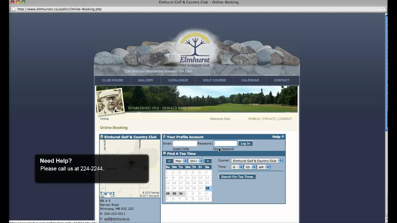 Elmhurst Golf CC Booking Tutorial