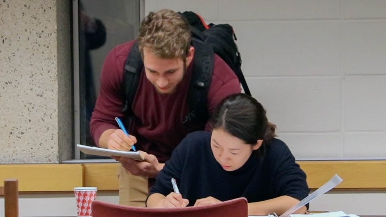 Invading People's Personal Space in the Library Prank