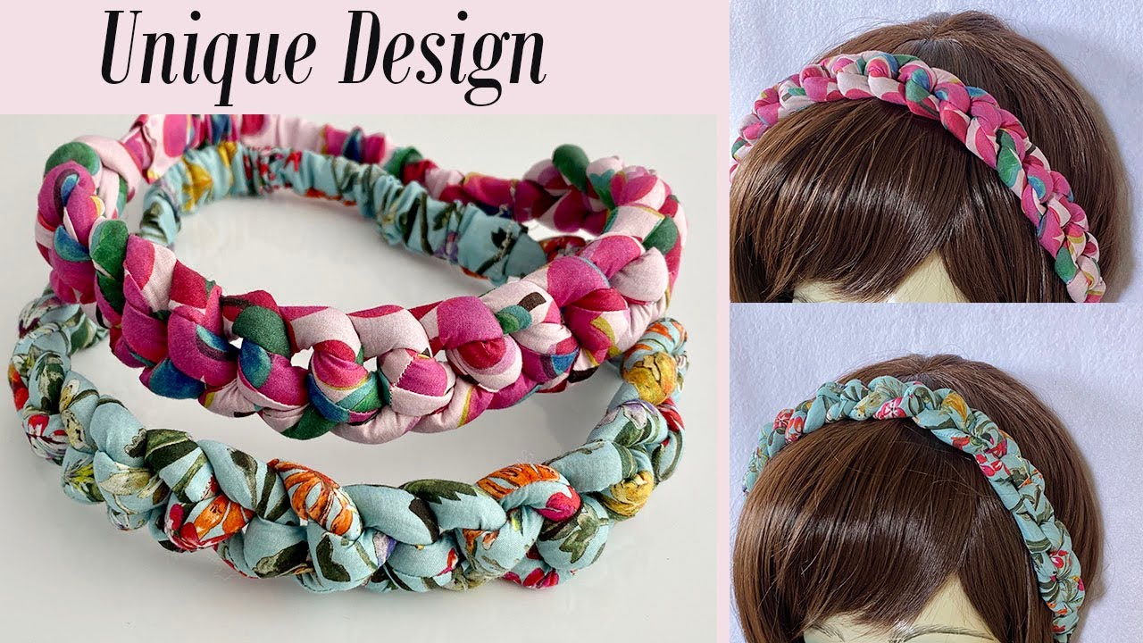 💖Unique Design Plait Fabric Hairband | DIY Wide Elastic Chunky Braided Headband | Knotted Headband