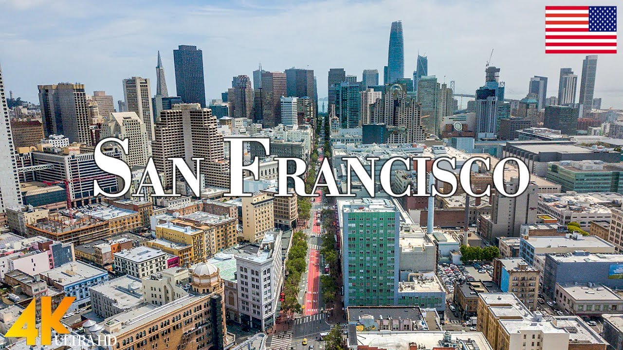 San Francisco 4K drone view • Stunning Footage, Scenic Relaxation Film with Calming Music.
